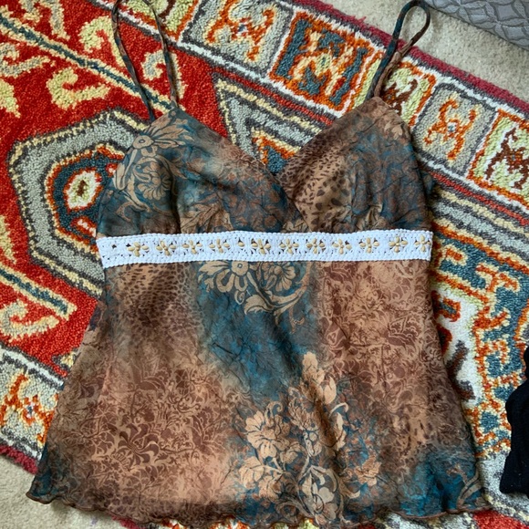 Beautiful blue and brown women’s top - Picture 2 of 5